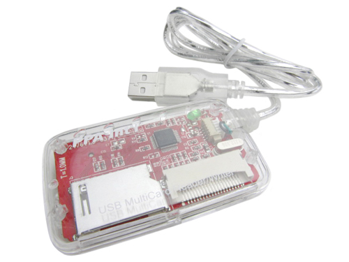 Clear Case USB 2.0 Multi Card Reader / Writer