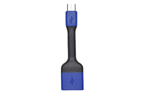 Micro USB OTG to USB Cable Adapter - Black and Blue