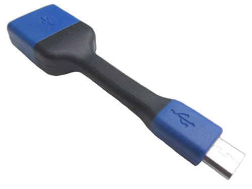 USB OTG to USB Cable Adapter - Black and Blue